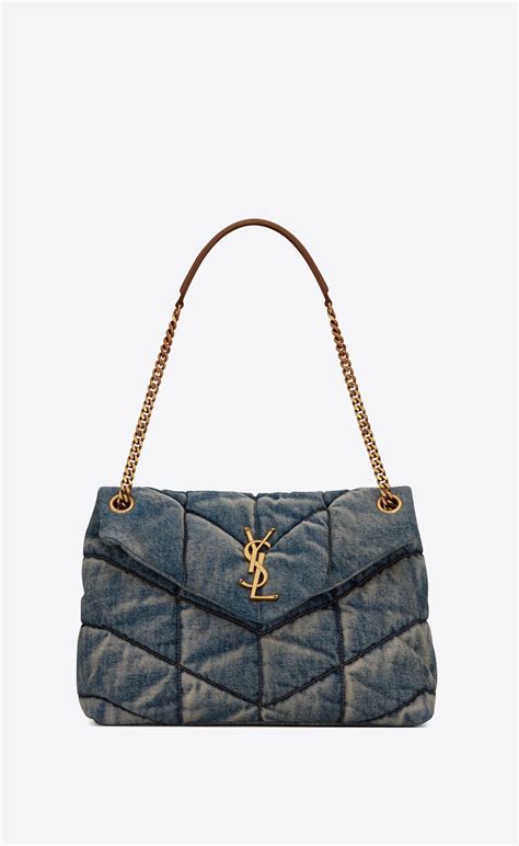 denim yves saint laurent bag|Saint Laurent puffer bag.